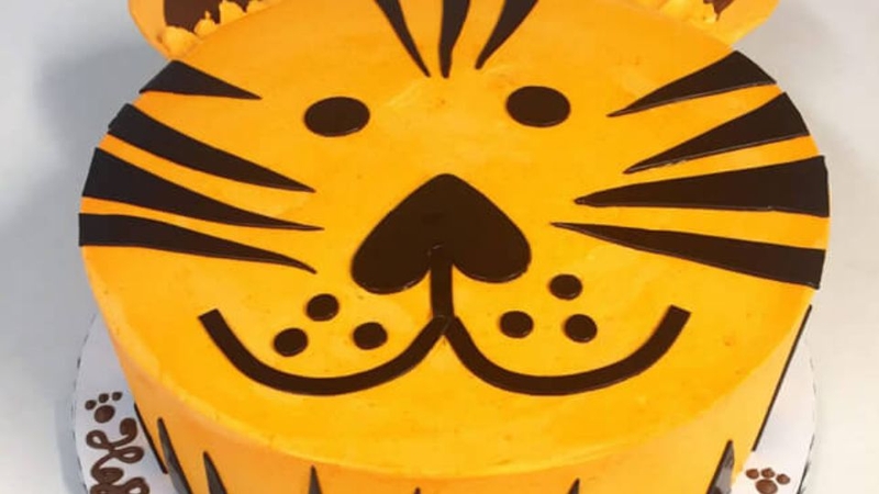 Bánh kem hình con hổ đơn giản 1