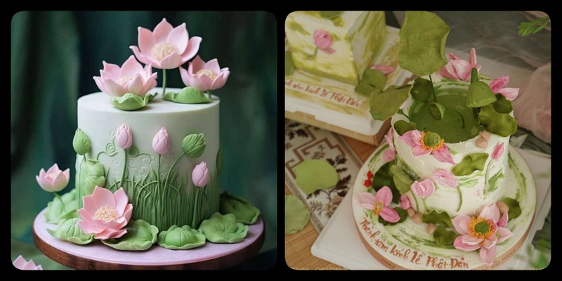 bánh kem hoa sen ảnh 3