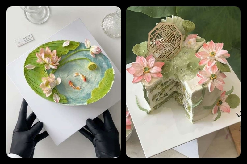 bánh kem hoa sen ảnh 12