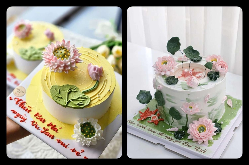 bánh kem hoa sen ảnh 15
