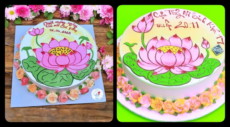 bánh kem hoa sen ảnh 1