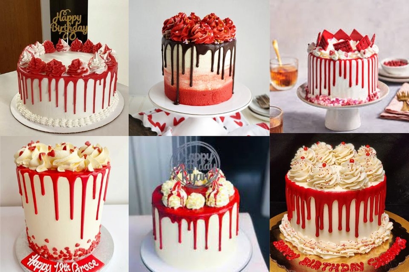 Biến tấu với bánh drip cake đỏ