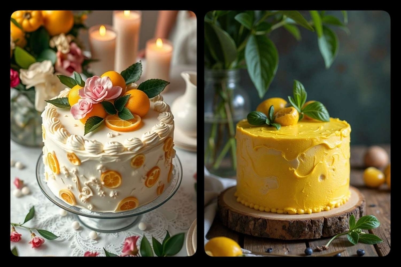 bánh kem màu vàng ảnh 3