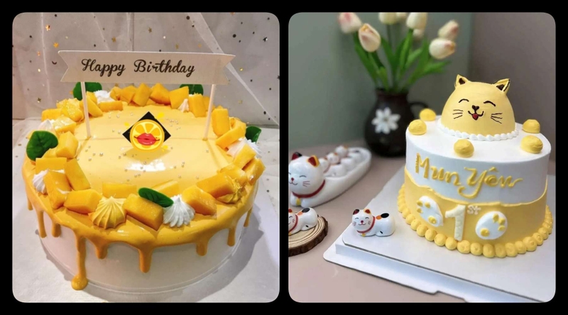 bánh kem màu vàng ảnh 9