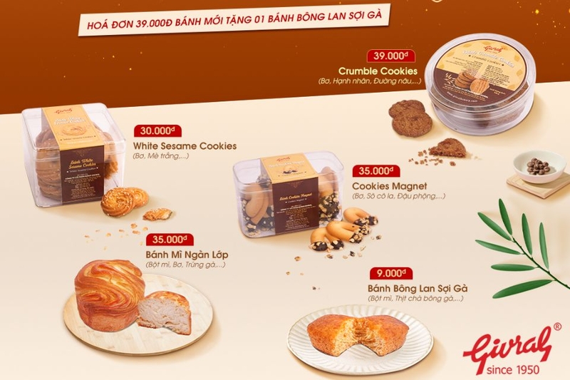 Tiệm bánh kem quận 1 Givral Bakery