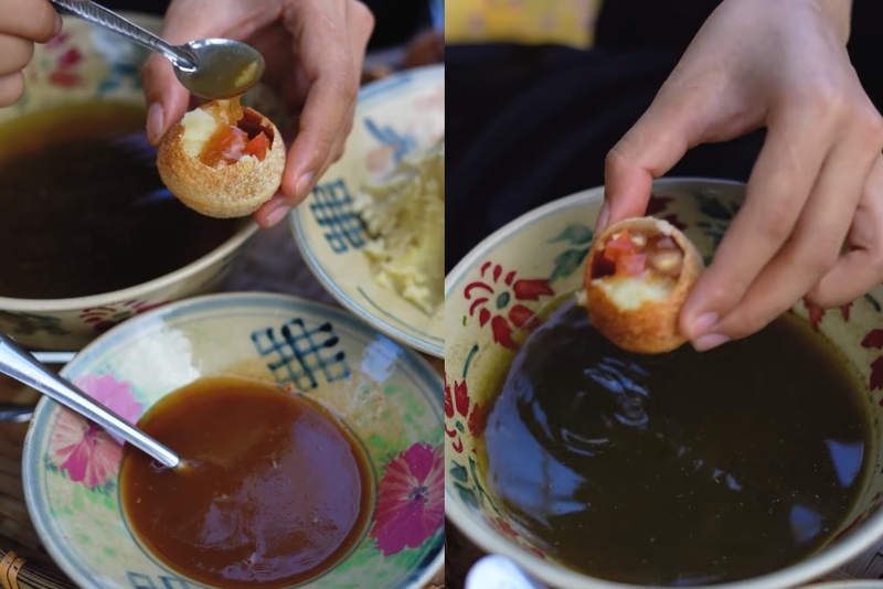 bánh pani puri hình 8