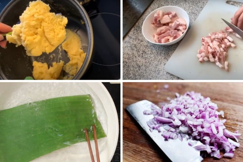 Cách làm bánh bánh rợm nhân thịt