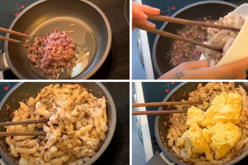 Cách làm bánh bánh rợm nhân thịt