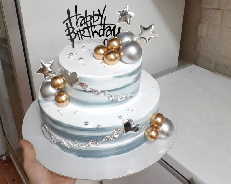 banh sinh nhat 2 tang don gian