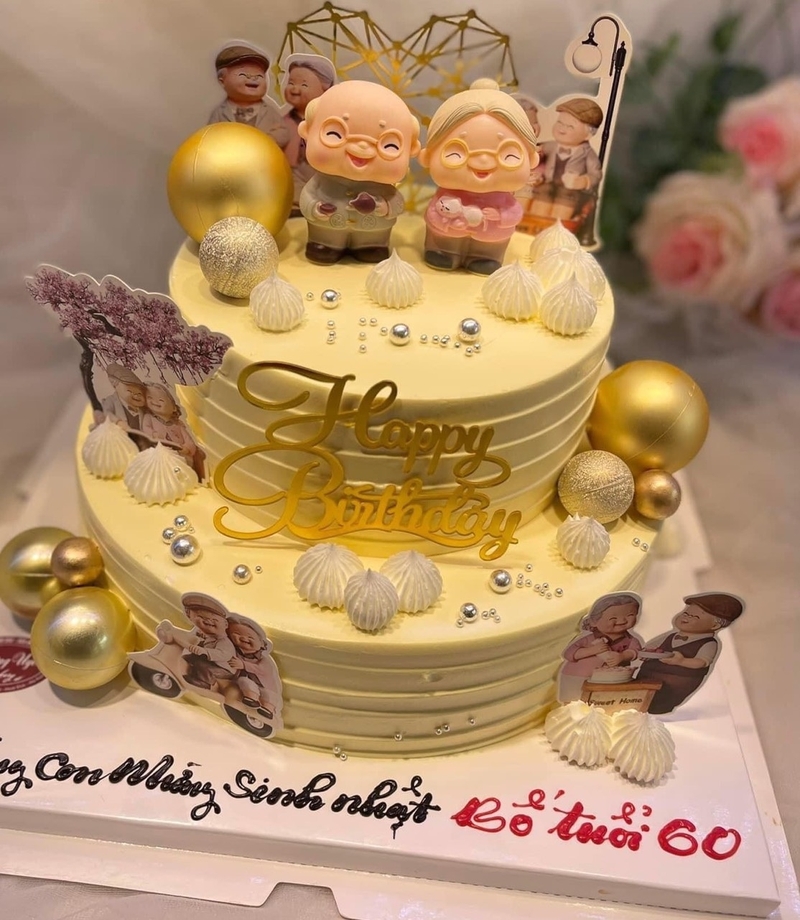 bánh sinh nhật 2 tầng sang trọng 11