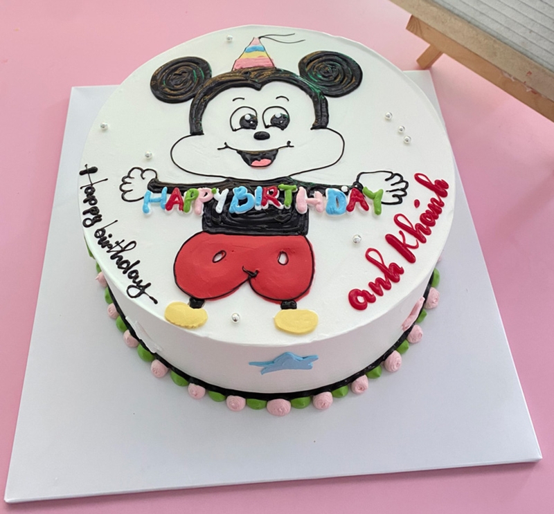 Bánh kem sinh nhật chuột Mickey dễ thương