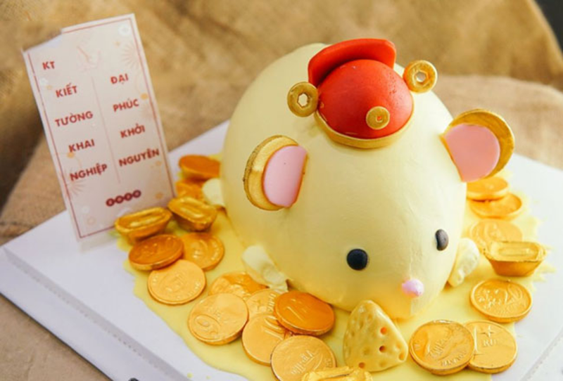 Bánh sinh nhật chuột vàng mang ý nghĩa tốt đẹp