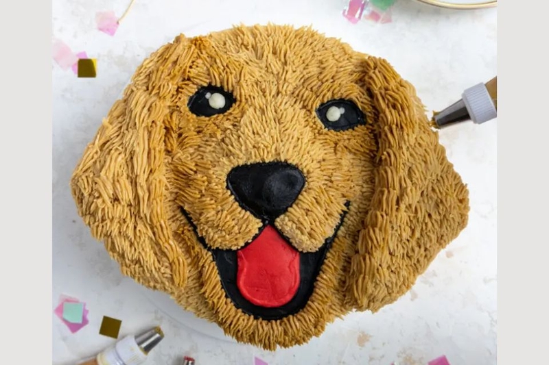 Mẫu bánh hình chó Golden Retriever thân thiện