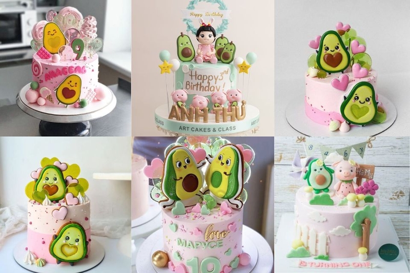 Gợi ý bánh sinh nhật hình quả bơ cho bé gái cực dễ thương