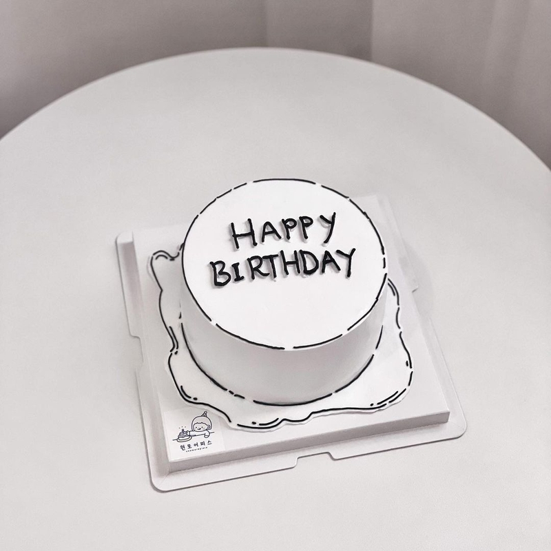 bánh sinh nhật màu đen trắng hình 16