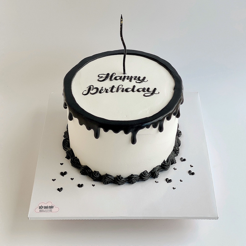 bánh sinh nhật màu đen trắng hình 22
