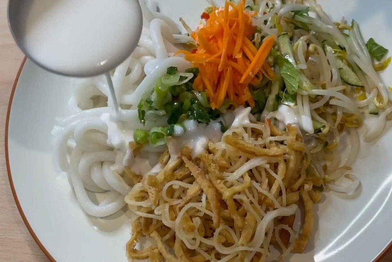 bánh tằm nước cốt dừa chay hình 12