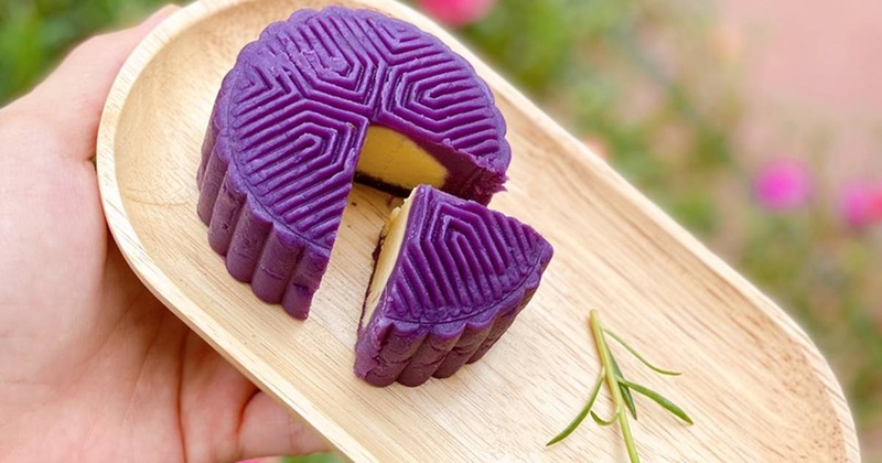 bánh trung thu chay - khoai lang tím