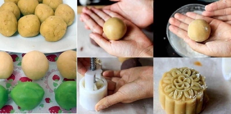 bánh trung thu dẻo lạnh nhân đậu xanh ngũ sắc 6