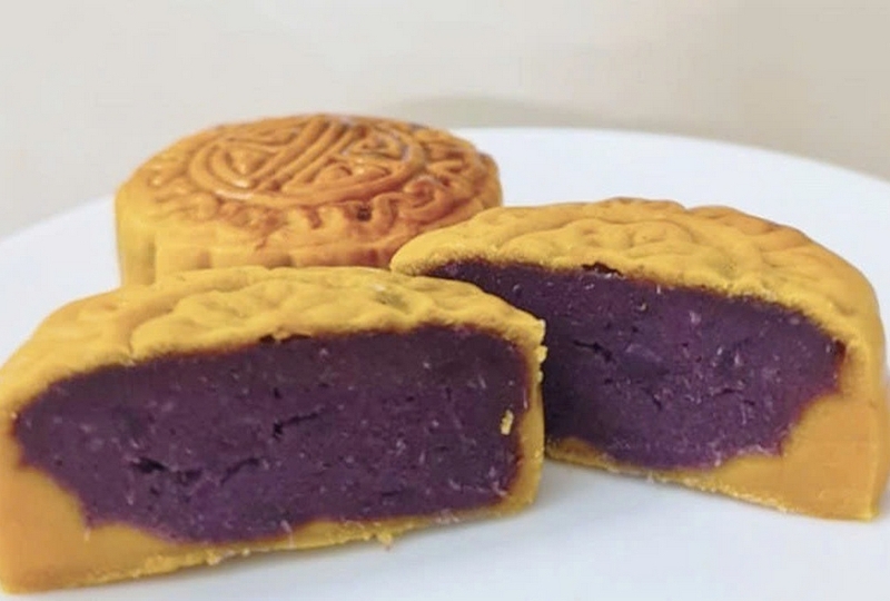 Bánh trung thu nướng nhân khoai lang tím ảnh 5