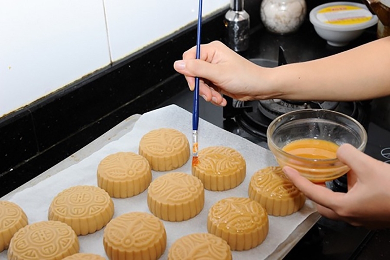 Cách làm bánh trung thu nướng nhân trà xanh 6