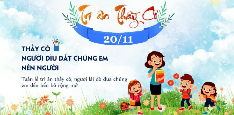 Thiết kế banner 20/11 theo chủ đề cảm xúc