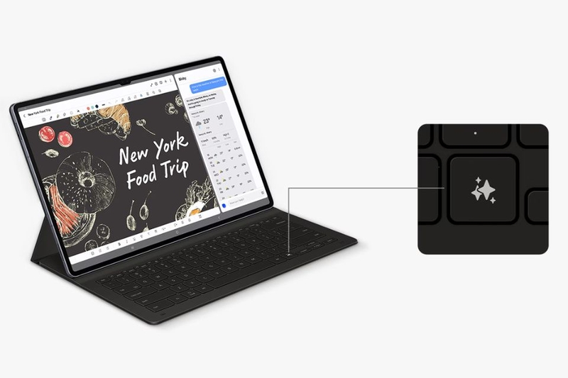 Bàn phím AI Samsung Tab S10 Ultra dễ dàng truy cập trợ lý ảo