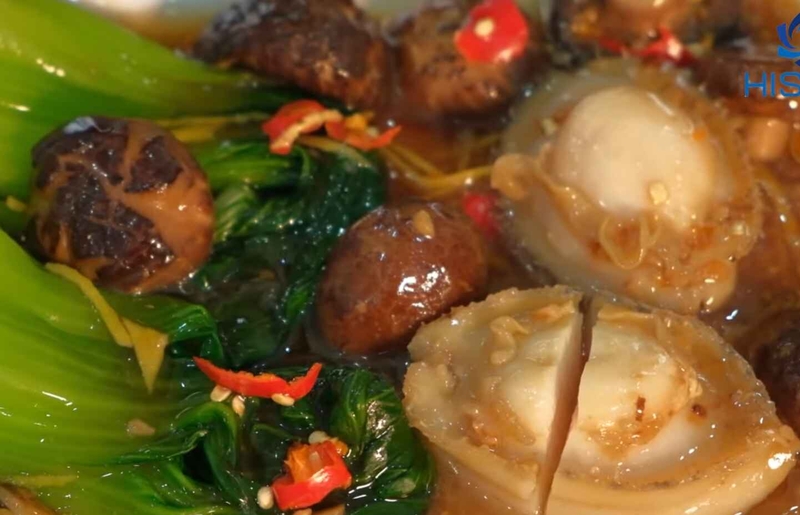 Bào ngư xào nấm đông cô dầu hào