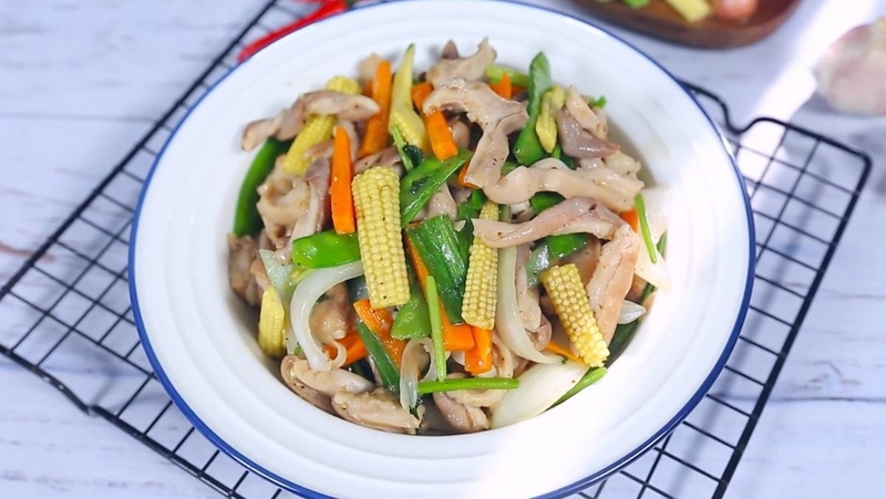 Bao tử heo xào 4