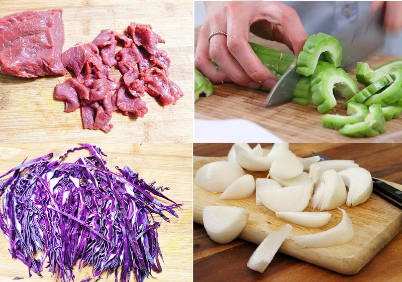 bắp cải tím xào thịt bò 3