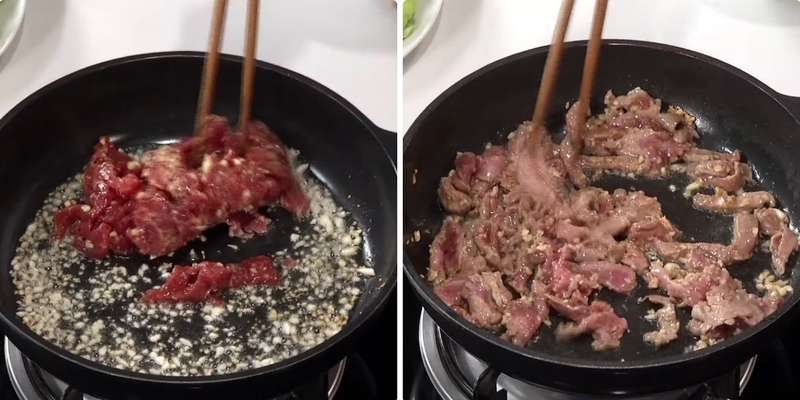 bắp cải tím xào thịt bò 4