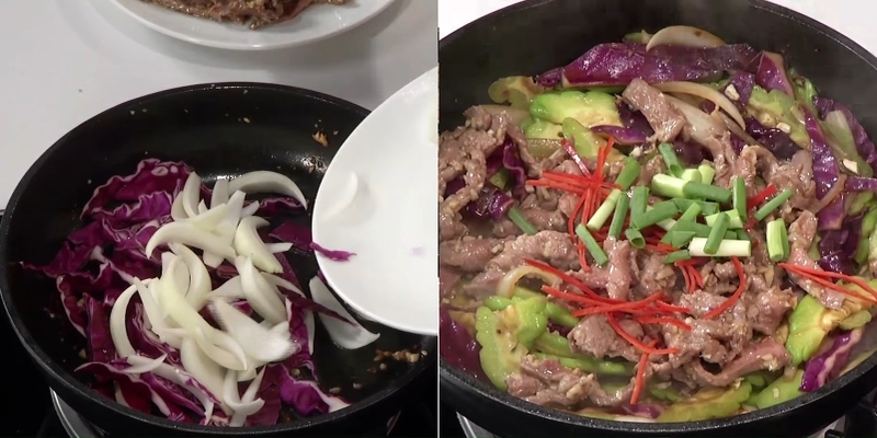 bắp cải tím xào thịt bò 5