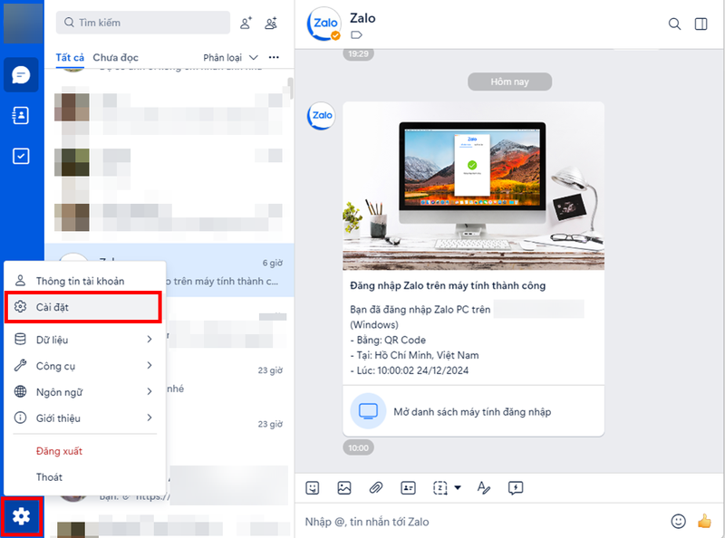 Cách bật chế độ tối trên Zalo PC ảnh 2