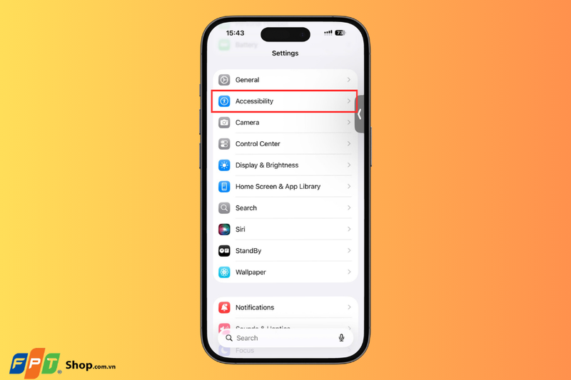 mở ứng dụng Settings