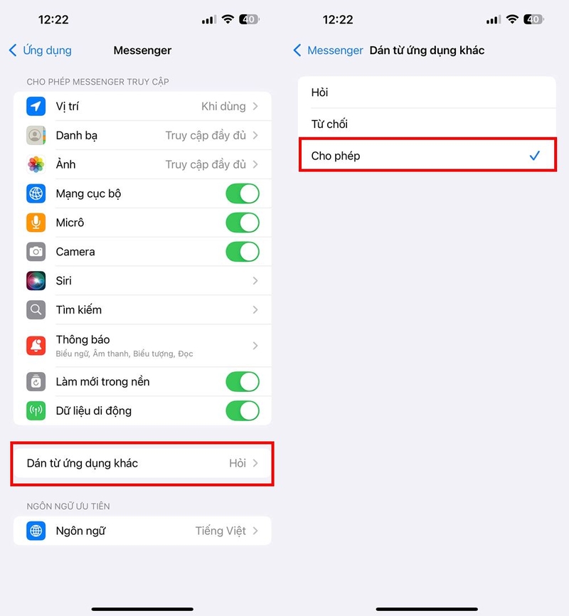 Cách bật luôn cho phép dán trên iPhone ảnh 2