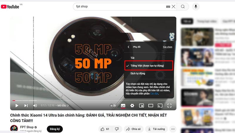 Hướng dẫn chi tiết cách bật phụ đề YouTube​ (hình 3)
