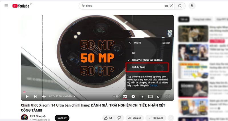 Hướng dẫn chi tiết cách bật phụ đề YouTube​ (hình 4)