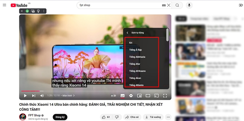 Hướng dẫn chi tiết cách bật phụ đề YouTube​ (hình 5)