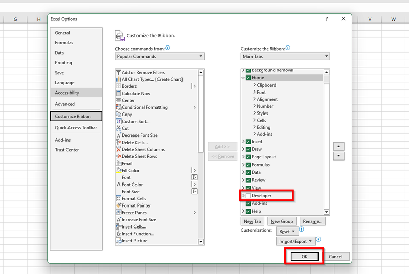 Cách bật thẻ Developer trong Excel ảnh 4