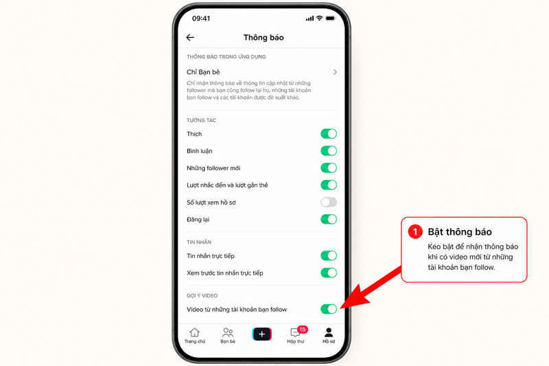 Bật thông báo tài khoản TikTok đang follow ảnh 2