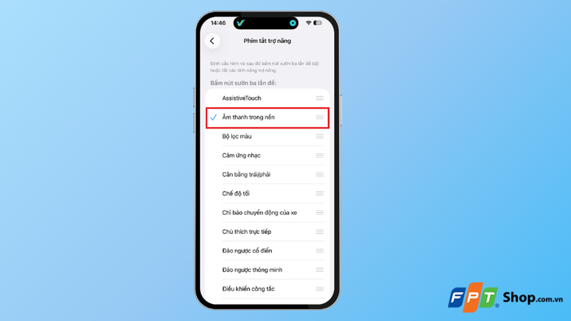 Cách bật tiếng ồn trắng bằng nút sườn iPhone 2