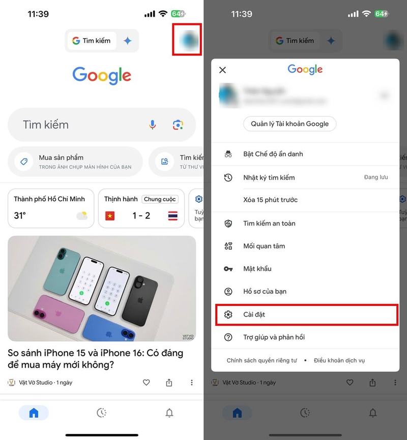 Cách bật tự động dịch trang web Google trên điện thoại ảnh 1