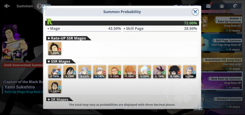 Sơ lược về tỉ lệ reroll Black Clover M