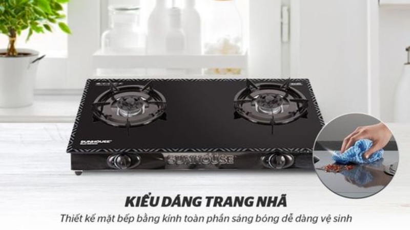 Bếp ga đôi dương kính Sunhouse SHB206MT