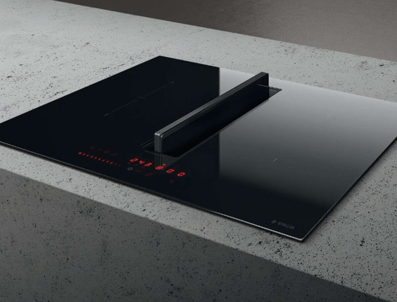 Bếp từ hút mùi đơn giản, dễ vệ sinh