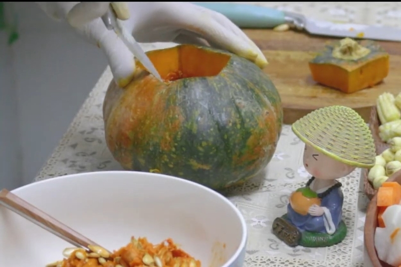 bí đỏ hầm ngũ quả chay hình 2