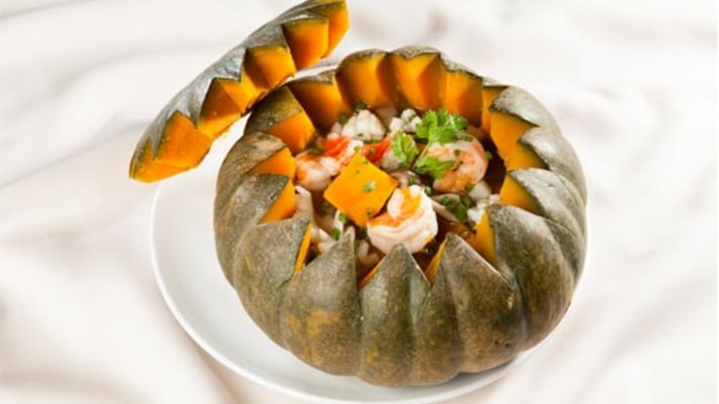 Bí đỏ hấp hải sản 6