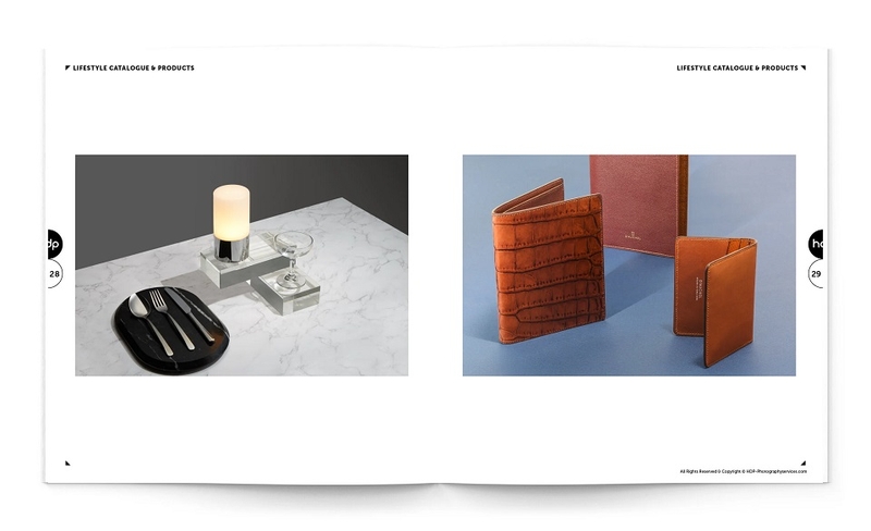 Bìa catalogue với hình ảnh lifestyle