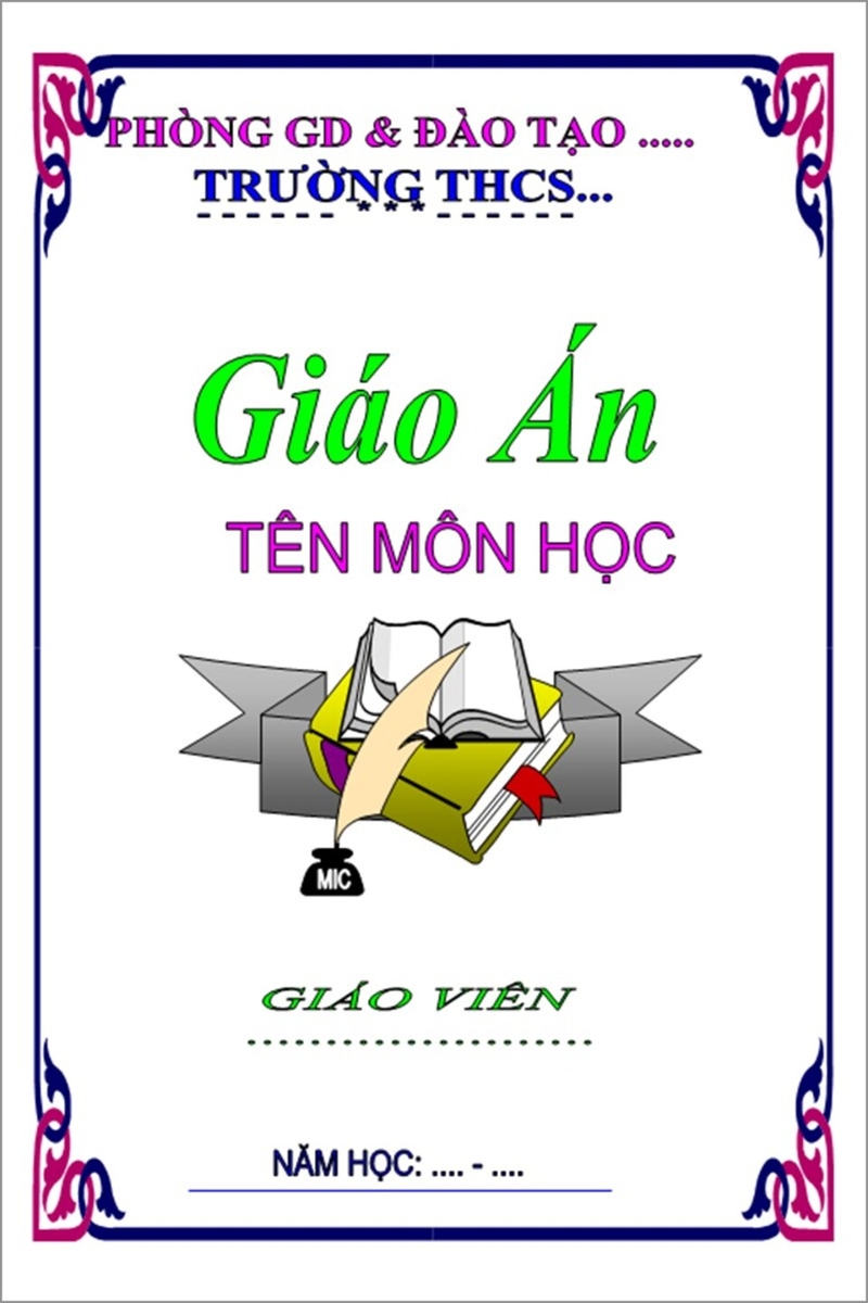 Mẫu bìa Word giáo án số 2