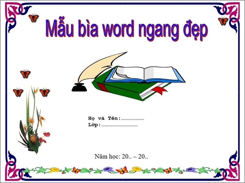 Mẫu bìa Word ngang đẹp số 1
